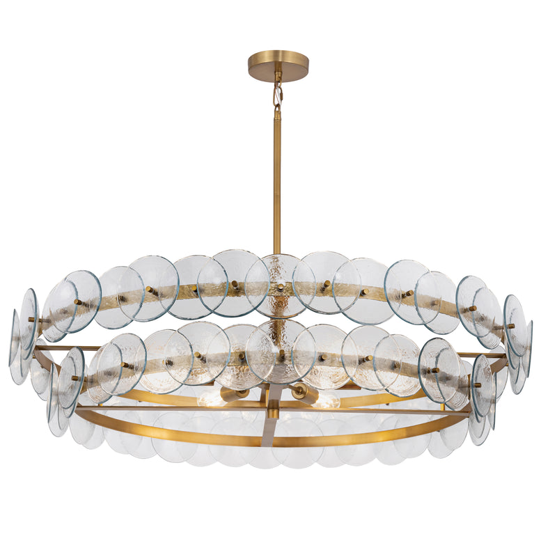 Loren Chandelier Medium Weathred Brass Textured Clear By Maxim Lighting