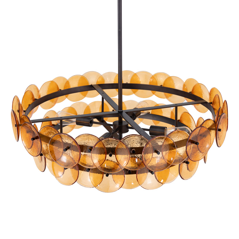 Loren Chandelier Small Gunmetal Amber By Maxim Lighting Up View