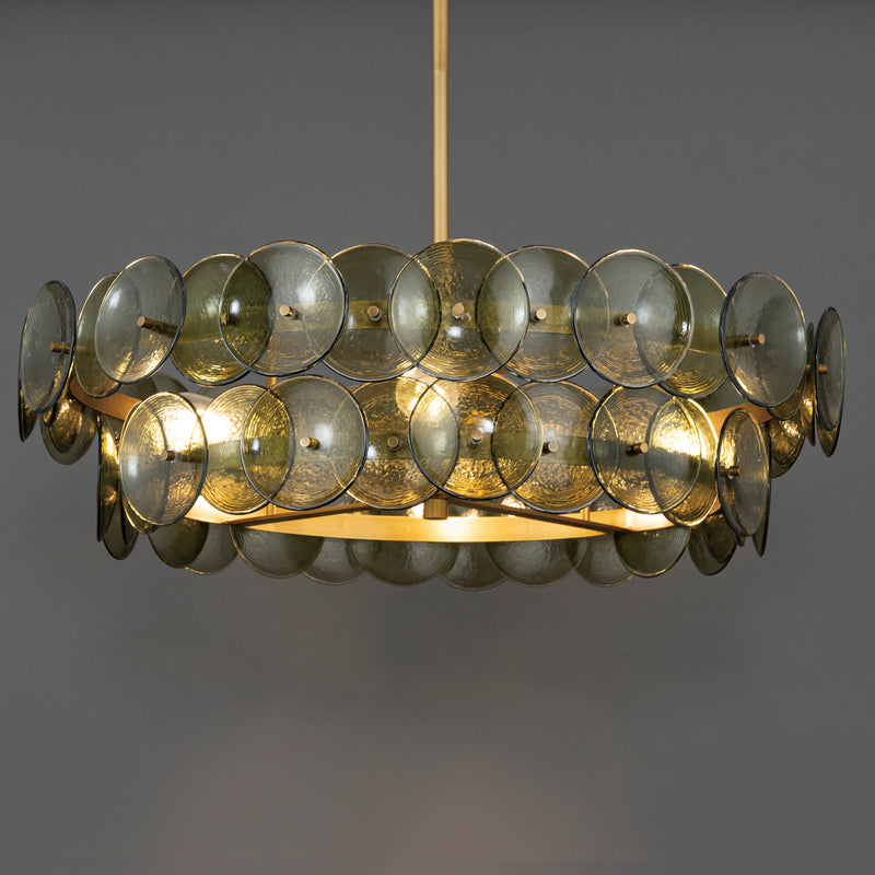 Loren Chandelier Small Weathered Brass Green Vintage By Maxim Lighting Lifestyle View