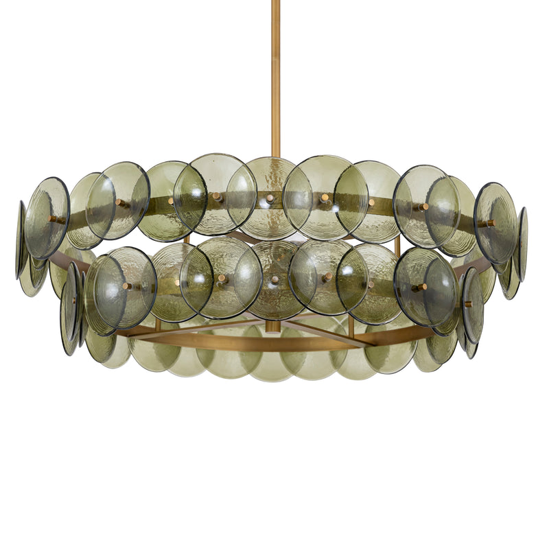 Loren Chandelier Small Weathered Brass Green Vintage By Maxim Lighting Side View