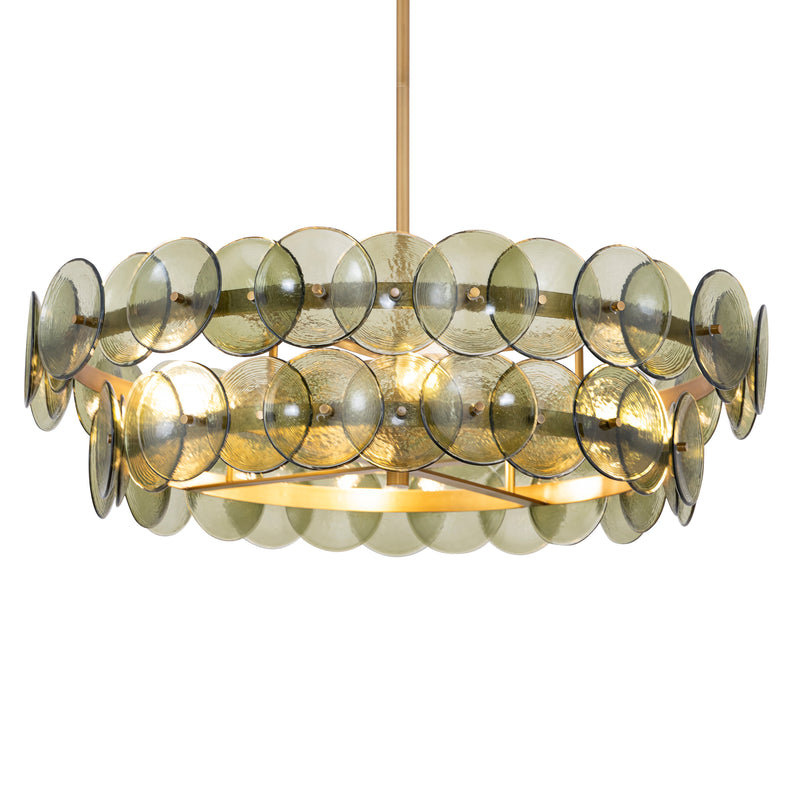 Loren Chandelier Small Weathered Brass Green Vintage By Maxim Lighting With Light