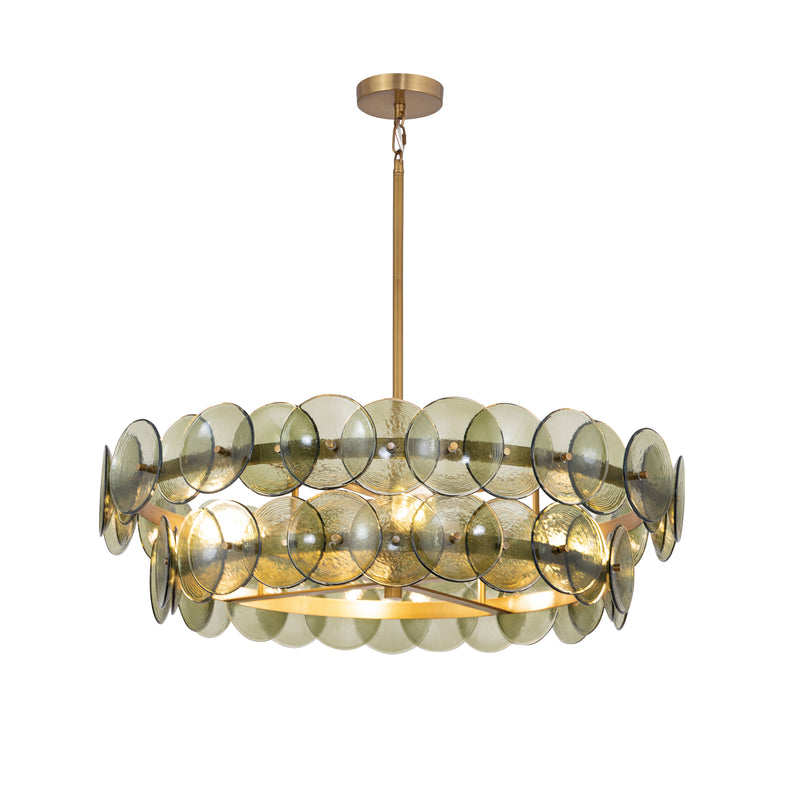 Loren Chandelier Small Weathered Brass Green Vintage By Maxim Lighting
