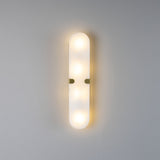 Lothian Oval Alabaster Wall Light Satin Brass
