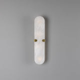 Lothian Oval Alabaster Wall Light Satin Brass