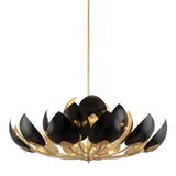 Lotus Chandelier - 21-Light - Gold Leaf with Black by Hudson Valley