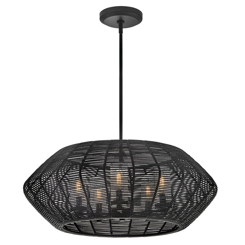 Luca Medium Single Tier Chandelier - Black - by Hinkley