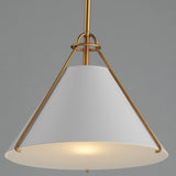 Lucas Pendant Light White Natural Aged Brass By Maxim Lighting - Front View