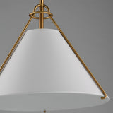 Lucas Pendant Light White Natural Aged Brass By Maxim Lighting - Side View