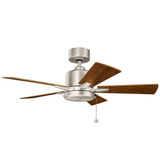 Lucian Ceiling Fan Small Brushed Nickel By Kichler - Side View