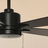 Lucian Ceiling Fan Small Satin Black By Kichler - Lifestyle View1