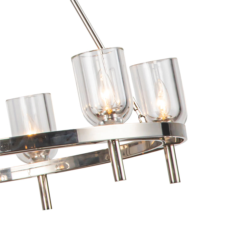 Lucian Chandelier Clear Crystal Polished Nickel Small By Alora Detailed View