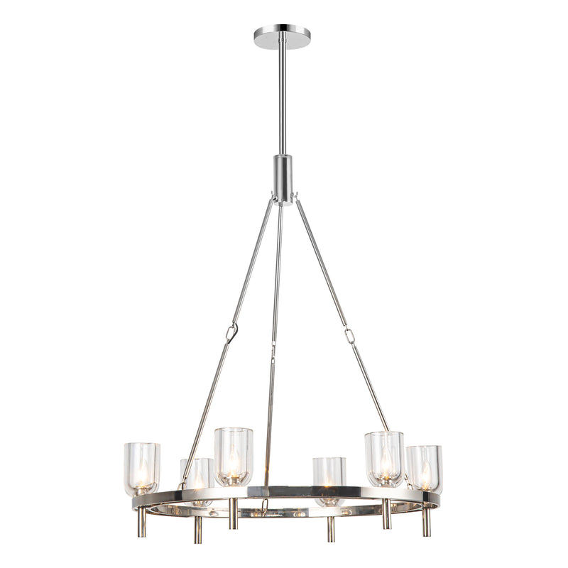 Lucian Chandelier Clear Crystal Polished Nickel Small By Alora