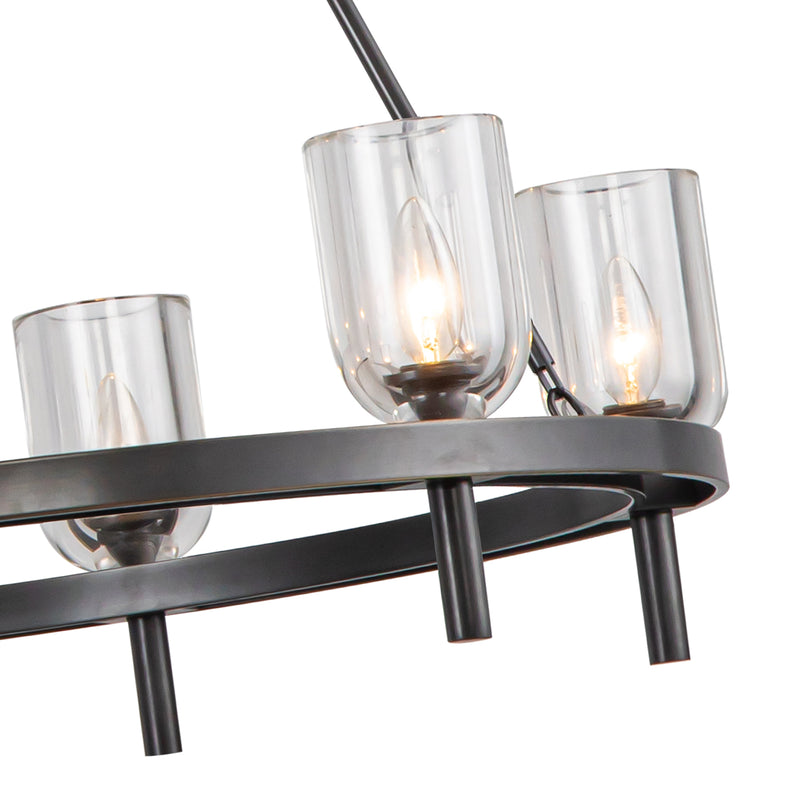 Lucian Chandelier Clear Crystal Urban Bronze Small By Alora Detailed View