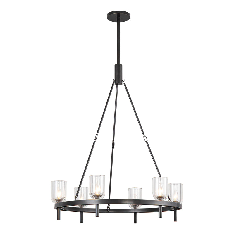 Lucian Chandelier Clear Crystal Urban Bronze Small By Alora