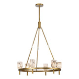 Lucian Chandelier Vintage Brass Alabaster Small By Alora