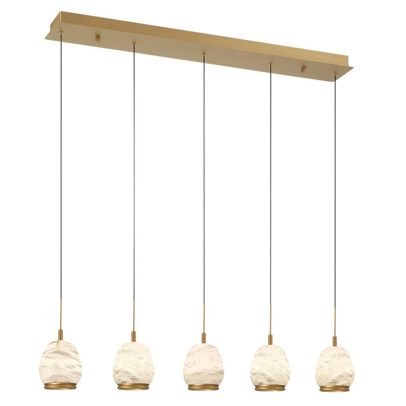 Lucidata Linear Suspension Light Antique Brass By Lib And Co Side View