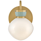 Lucy Vanity Light Lacquered Brass Seafoam By Lark Living - Front View