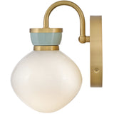 Lucy Vanity Light Lacquered Brass Seafoam By Lark Living - Side View2