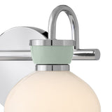 Lucy Vanity Light 2 Lights Chrome Seafoam By Lark Living - Side View2