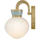 Lucy Vanity Light 2 Light Lacquered Brass Seafoam By Lark Living  - Side View2