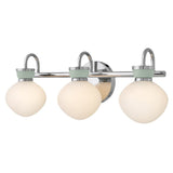 Lucy Vanity Light 3 Lights Chrome Seafoam By Lark Living - Lifestyle View
