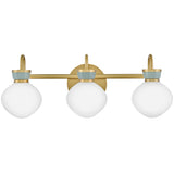 Lucy Vanity Light 3 Lights Lacquered Brass Seafoam By Lark Living - Front View