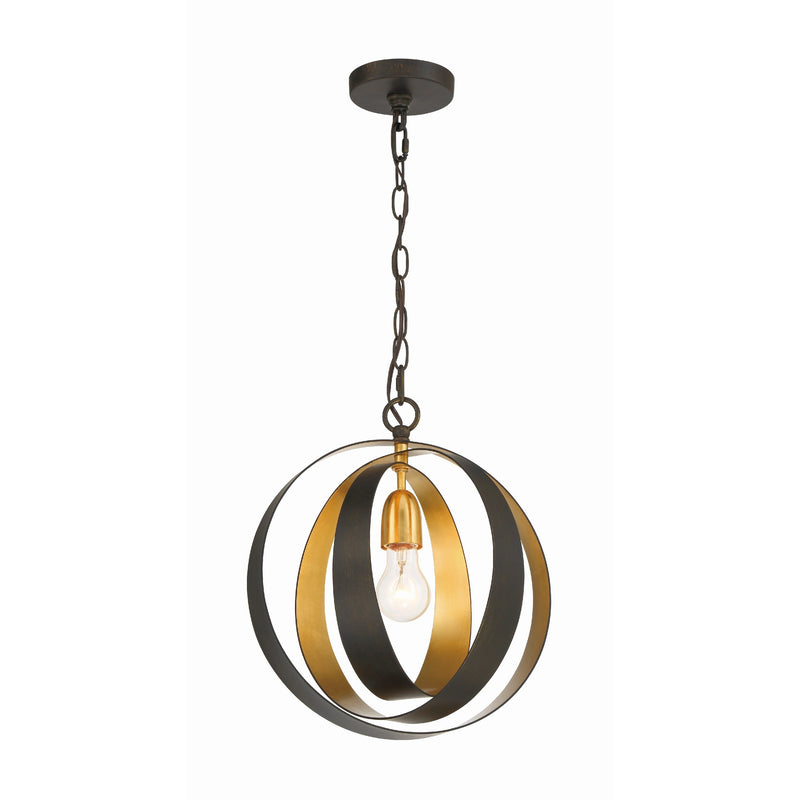 Luna Chandelier 12'' English Bronze + Antique Gold