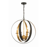 Luna Chandelier 21'' English Bronze + Antique Gold