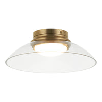 Luna Flush Mount 12 Inch Aged Gold Brass Clear