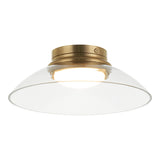Luna Flush Mount 12 Inch Aged Gold Brass Clear