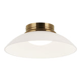 Luna Flush Mount 12 Inch Aged Gold Brass Frosted