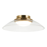 Luna Flush Mount 14 Inch Aged Gold Brass Clear