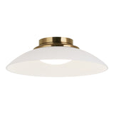 Luna Flush Mount 14 Inch Aged Gold Brass Frosted