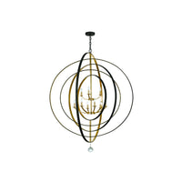 Luna Orbital Chandelier 48'' English Bronze + Antique Gold