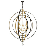 Luna Orbital Chandelier 60'' English Bronze + Antique Gold