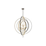 Luna Orbital Chandelier 60'' English Bronze + Antique Gold
