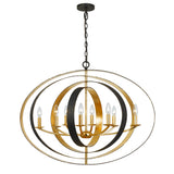 Luna Oval Chandelier 36'' English Bronze + Antique Gold