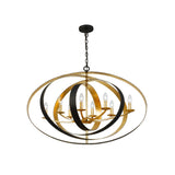 Luna Oval Chandelier 36'' English Bronze + Antique Gold