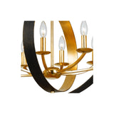 Luna Oval Chandelier 36'' English Bronze + Antique Gold