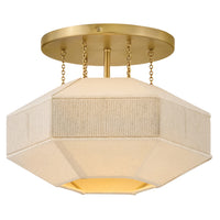 Lyla Medium Semi-Flush Mount - Lacquered Brass - by Hinkley