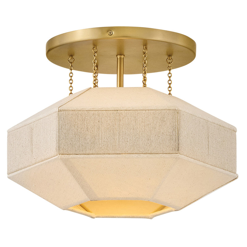 Lyla Medium Semi-Flush Mount - Lacquered Brass - by Hinkley