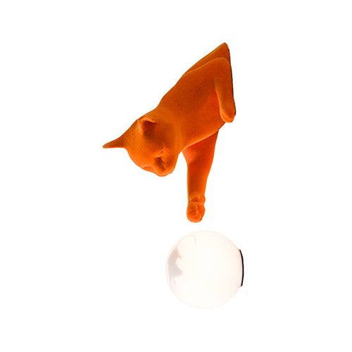 MAOO WALL LIGHT BY KARMAN, DESCRIPTION: LAMP IN ORANGE FLOCKED CERAMIC, LAMPSHADE IN FROSTED GLASS,  , | CASA DI LUCE LIGHTING