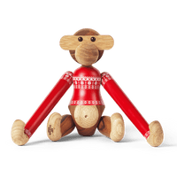 Kay Bojesen Monkey with Christmas Sweater, Teak/Limba Mini By Kay Bojesen