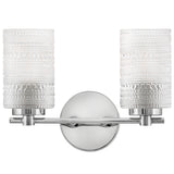 Mabel Vanity Light 2 Lights Chrome By Lark Living - Front View