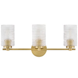 Mabel Vanity Light 3 Lights Lacquered Brass By Lark Living  - Front View