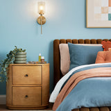 Mabel Wall Sconce Lacquered Brass By Lark Living - Lifestyle View