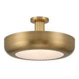 Macey Flush Mount 22 Inch Antique Brass by Eurofase - Etched Glass with Integrated LED