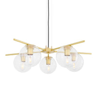 Madison 5 Arm Chandelier - Antique Brass
