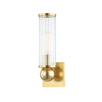 Malone Wall Sconce - 1-Light - Aged Brass by Hudson Valley