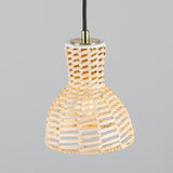 Malta Rattan Pendant - Polished Brass